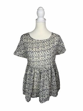 Sweet Magnolia Peplum Top Small Boho Cottagecore Babydoll Blouse Beaded Waist